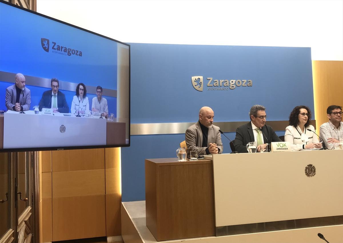 Los cuatro concejales de Vox en el Ayuntamiento de Zaragoza