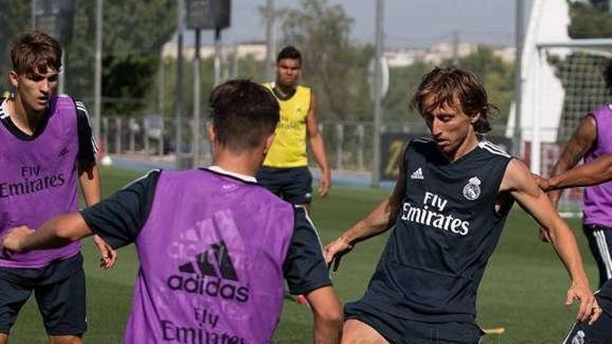 Kovacic, en su último entrenamiento con el Real Madrid.