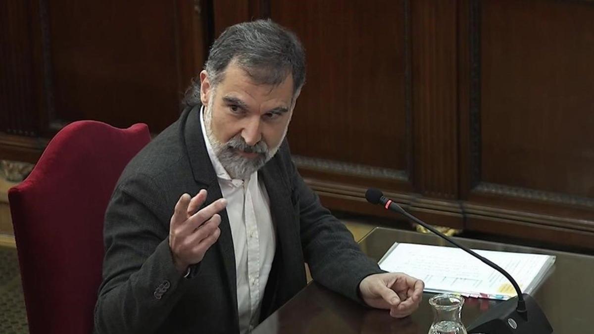 Jordi Cuixart, durante su declaración en el Supremo