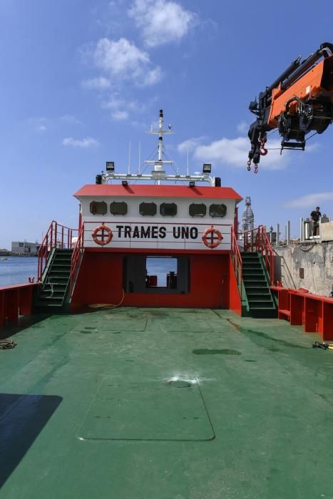 15-05-19  GRAN CANARIA. REPNAVAL. LAS PALMAS DEGRAN CANARIA. El barco Trames Uno vuelve a operar. El barco de servicios marítimos Trames Uno que fue embestido por el Alborán de Armas vuelve al servicio.   FOTOS: Juan Castro.  | 15/05/2019 | Fotógrafo: Juan Carlos Castro