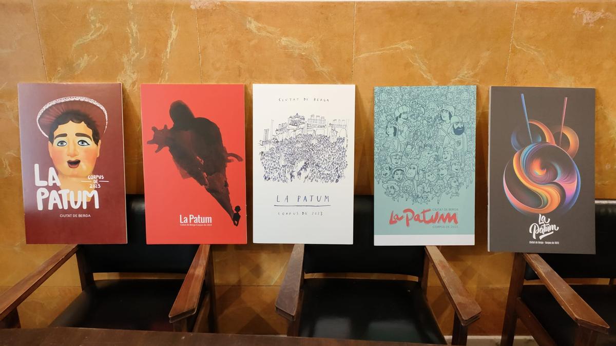 Les cinc obres finalistes del concurs de cartells per la Patum d’aquest any
