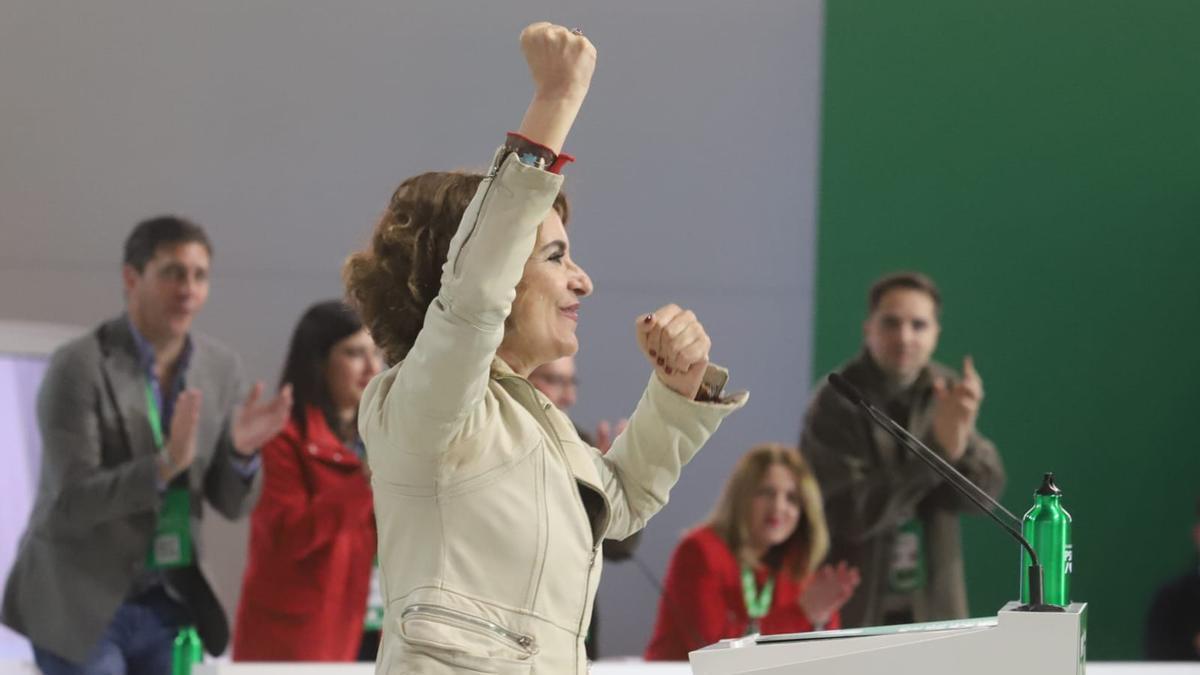 María Jesús Montero, secretaria general del PSOE andaluz, en el congreso de Armilla (Granada).