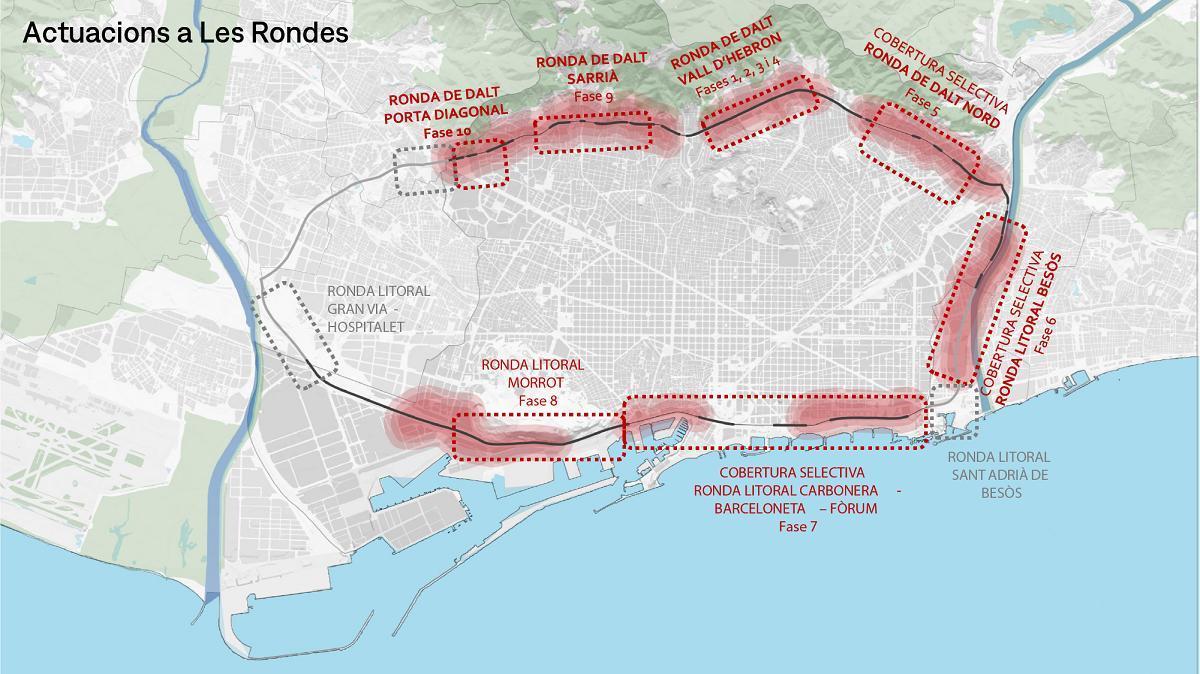 El PSC proposa cobrir 8 km de les rondes per guanyar mig milió de metres quadrats per a Barcelona