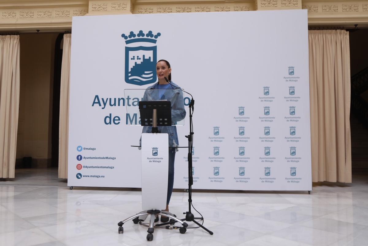 La concejala Elisa Pérez de Siles, durante la rueda de prensa.