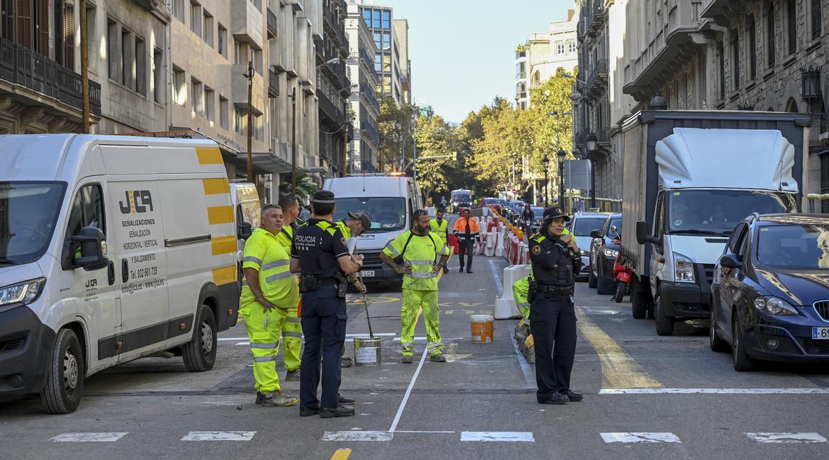 La Vía Layetana de Barcelona en obras