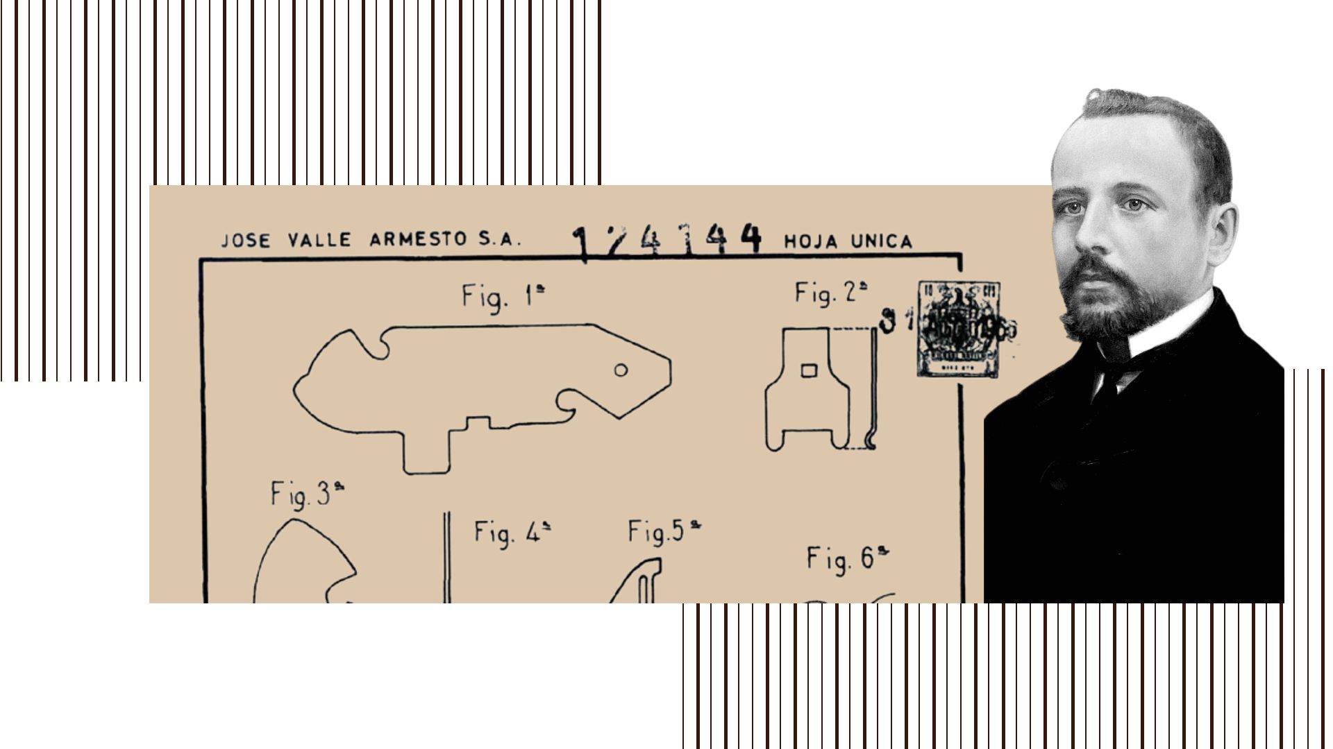 Croquis del abrelatas patentado por José Valle Armesto.