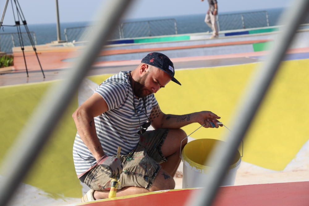 Intervención del alicantino Antonyo Marest en un parque de skate en Rabat