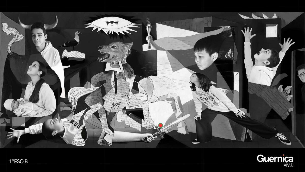 Os escolares convertéronse en protagonistas da icónica obra de Picasso.