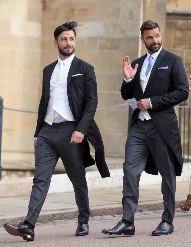 Ricky Martin y Jwan Yosef, en la boda de la princesa Eugenia en Windsor