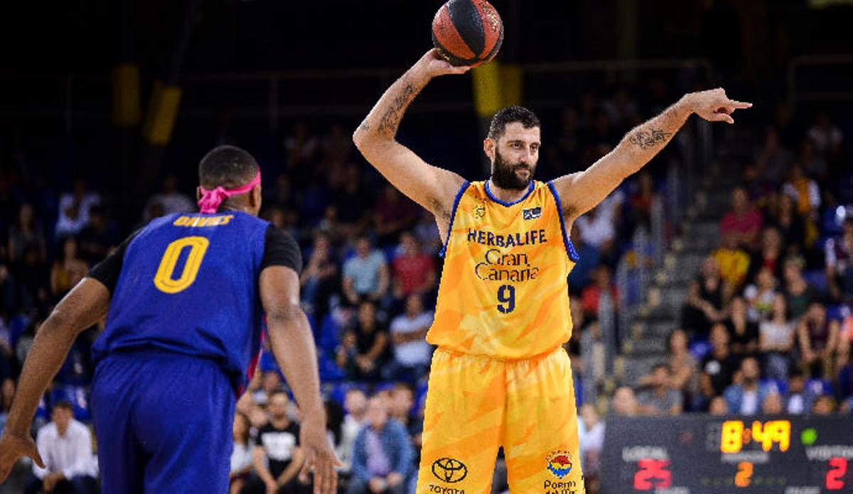 Ioannis Bourousis durante el partido contra el Barcelona el pasado domingo.