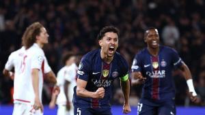 Marquinhos celebra su gol de este miércoles ante el Mónaco.