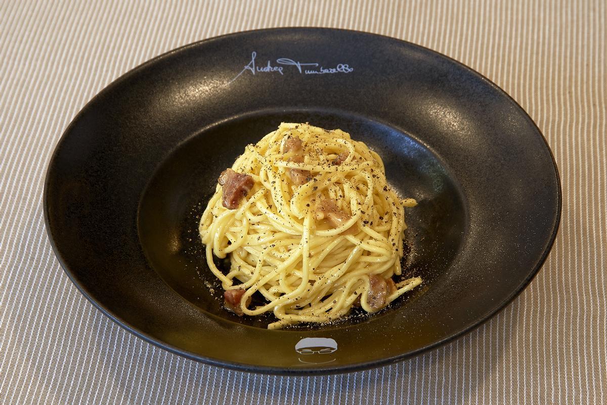 Una imagen de un plato de espaguetis