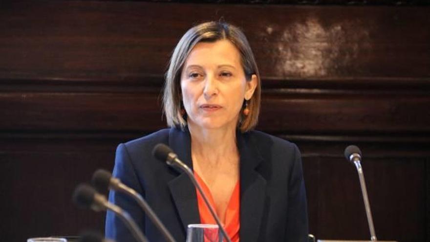 Carme Forcadell, ahir a la reunió de la Mesa de la Diputació Permanent.