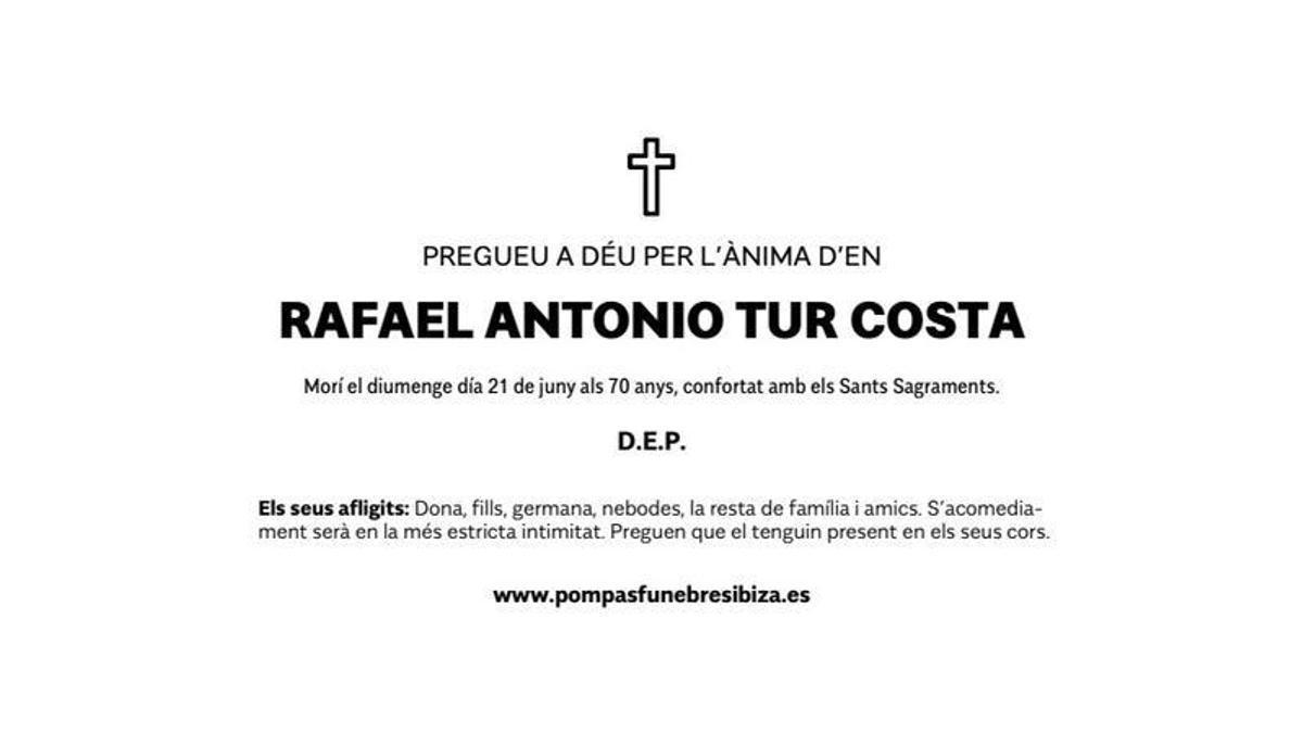 Esquela Rafael Antonio Tur Costa