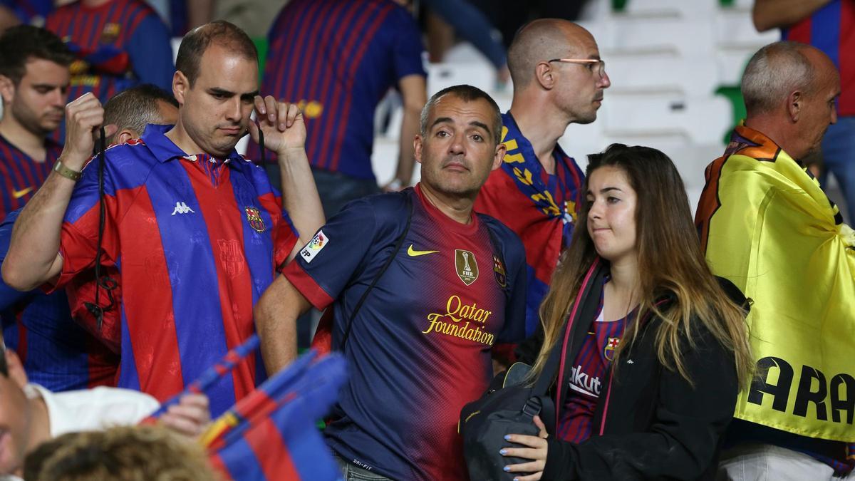 Aficionados del Barça tras la final de Copa de 2019