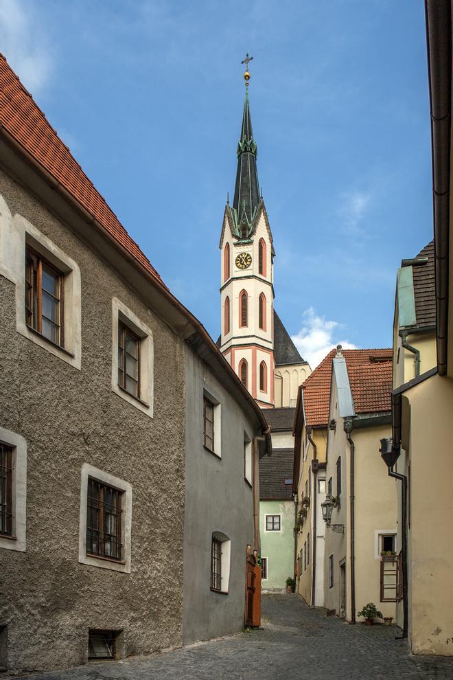 Torre de la iglesia de San Vito de Český Krumlov