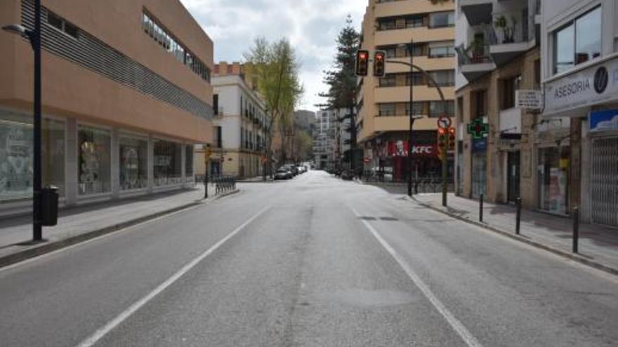 La avenida de Ignasi Wallis, vacía, durante los primeros días del estado de alarma.