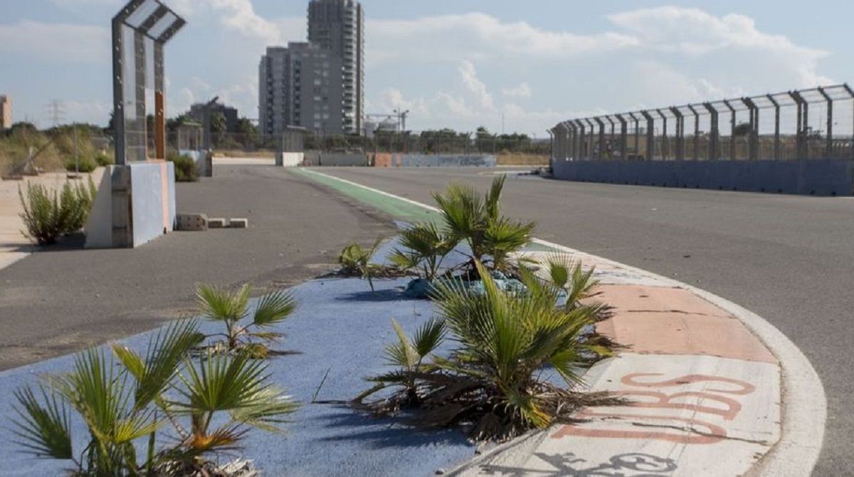 El deteriorado circuito de la Fórmula 1 en Valencia.