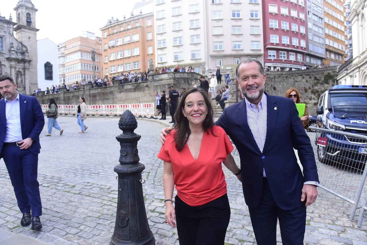 Recibimiento institucional al Deportivo en María Pita