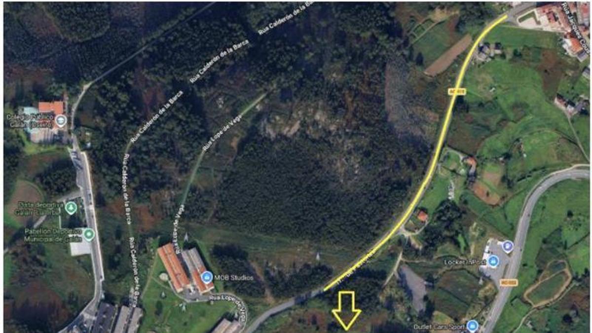 Mapa de los vertidos en A Pastoriza.