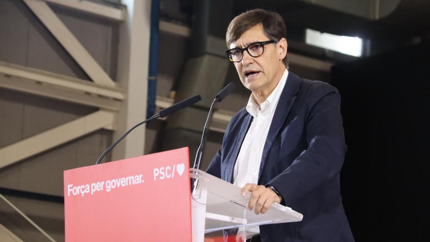El candidat del PSC a les eleccions del 12-M, Salvador Illa, en un acte a Sant Boi de Llobregat