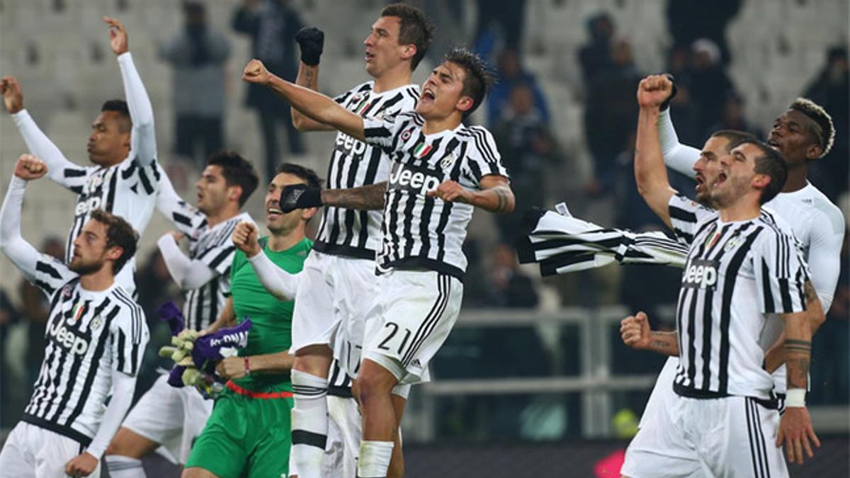 Los jugadores de la Juventus, celebrando la victoria