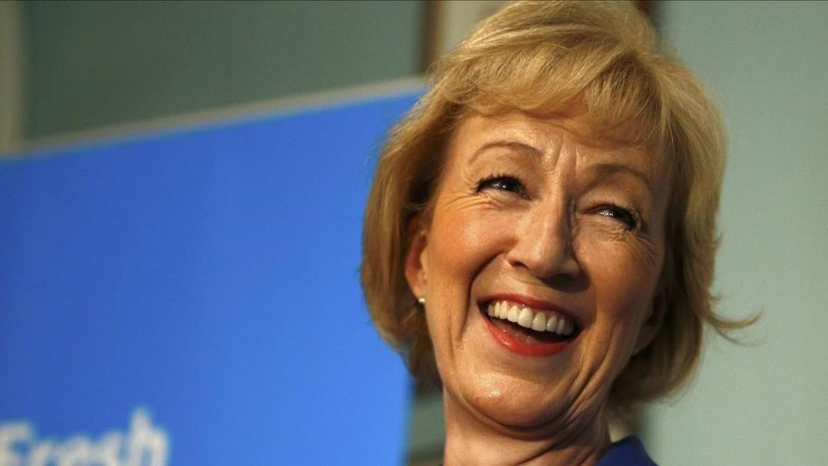 Andrea Leadsom en la rueda de prensa en la que anuncia su candidatura a liderar a los 'tories'.