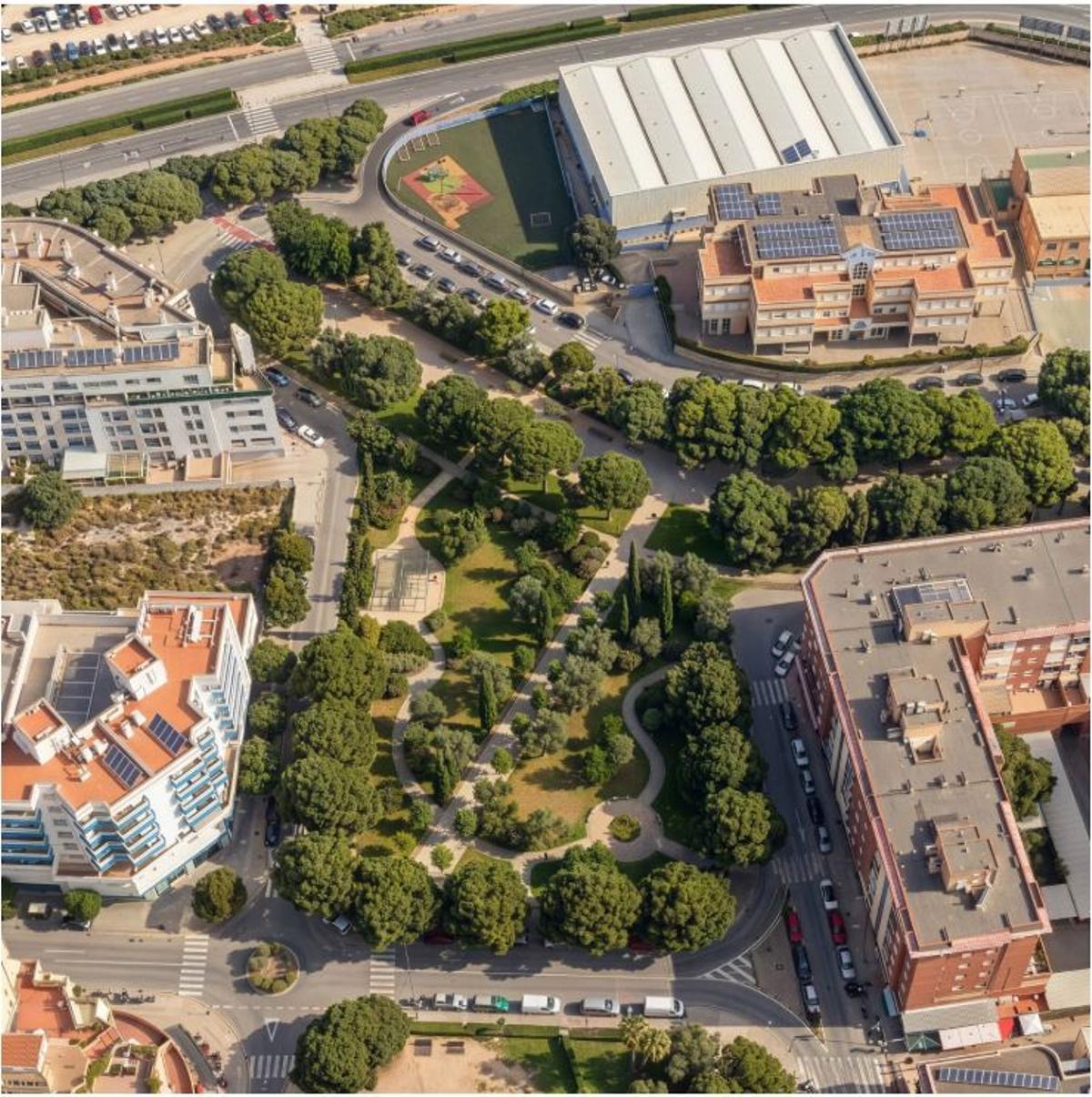 Recreación virtual de la zona verde a los pies del bulevar Abel Matutes.