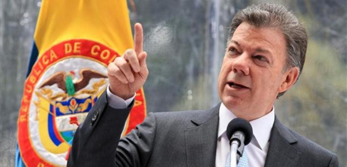 El president de Colòmbia, Juan Manuel Santos, en un acte públic el 21 de gener. El president de Colòmbia, Juan Manuel Santos, en un acte públic el 21 de gener.