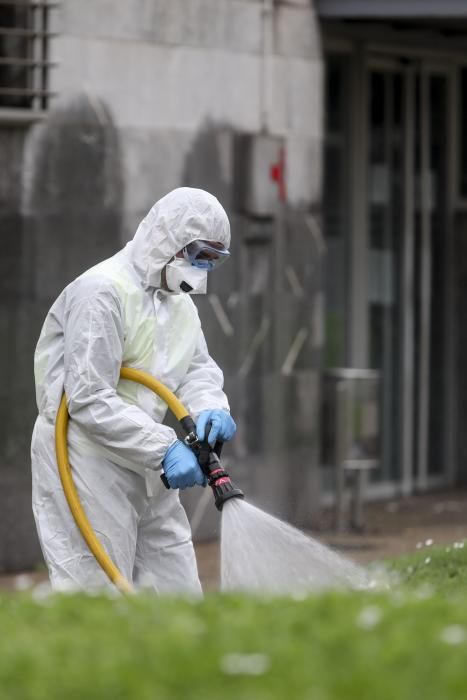 Coronavirus en Asturias: La UME, en Gijón