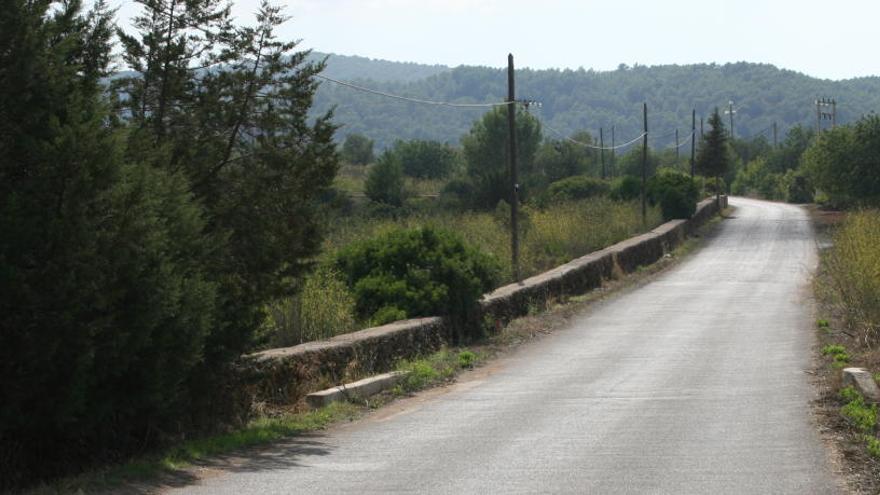 Un tramo de la carretera de Santa Agnés a Sant Miquel.