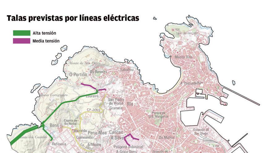 Naturgy talará árboles en algunas zonas de la ciudad por la Ley de Incendios