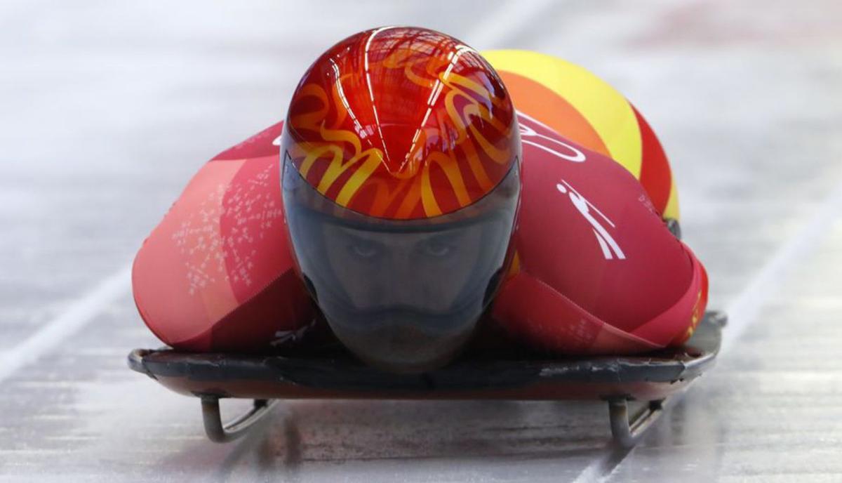 Martín Souto en un “monobob”, en Lillehammer (Noruega). | // FDV