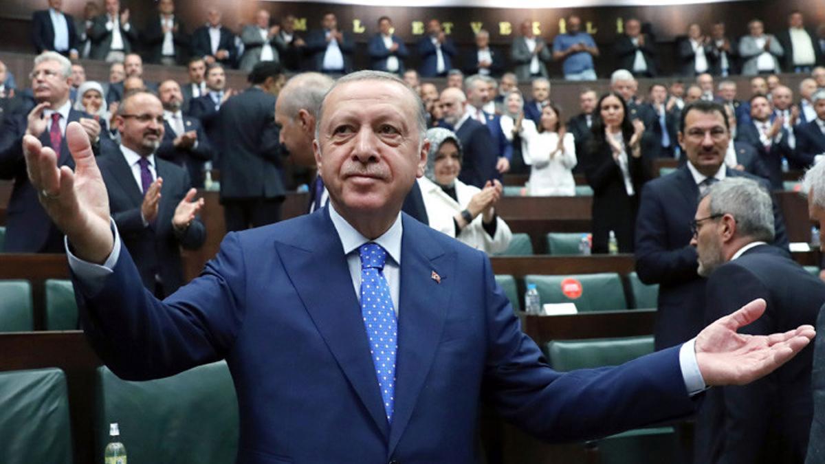 El presidente turco, Recepp Tayyip Erdogan, en el Parlamento.