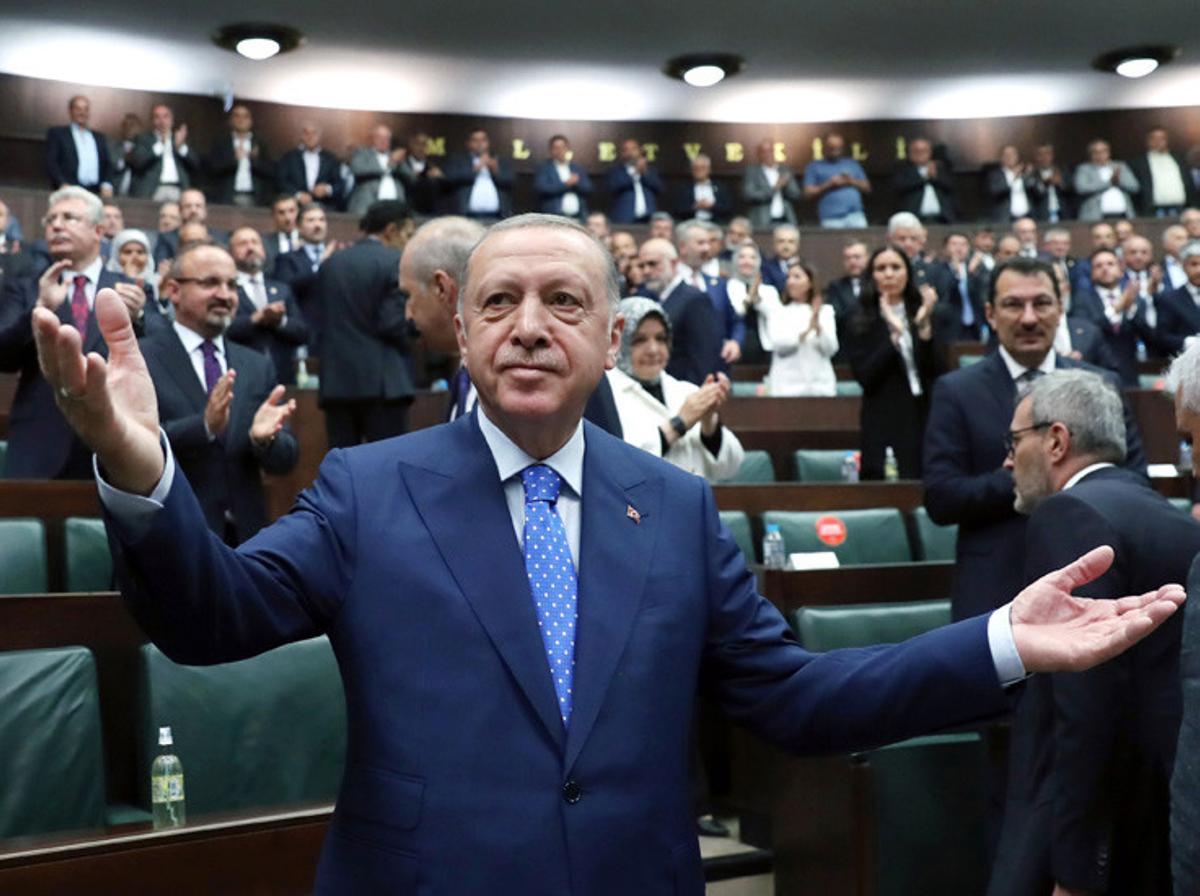 El presidente turco, Recepp Tayyip Erdogan, en el Parlamento. 