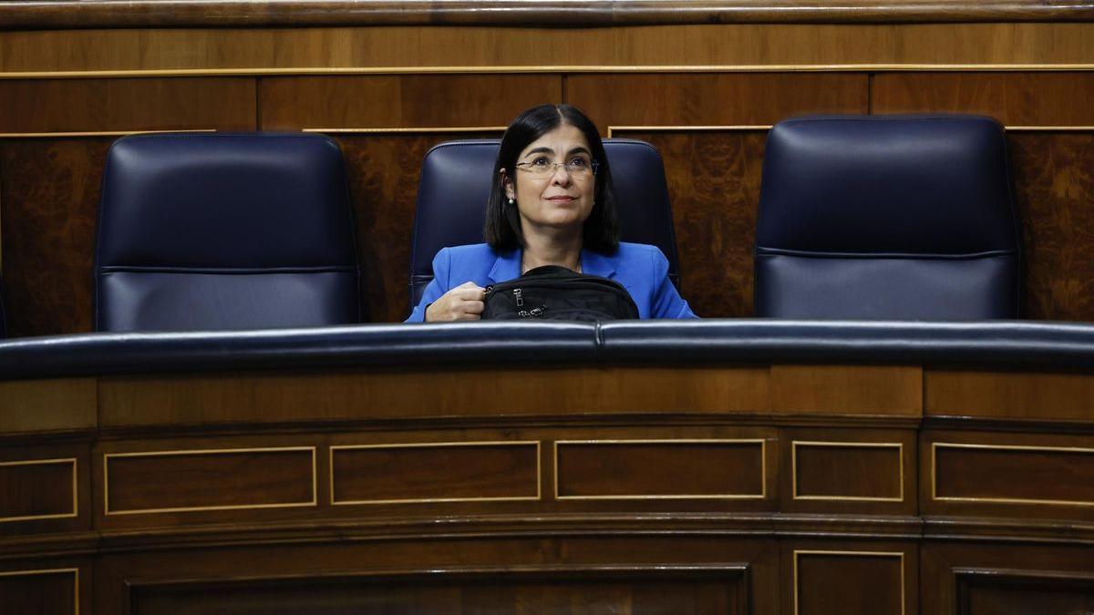 La ministra Carolina Darias, este jueves en el hemiciclo del Congreso.