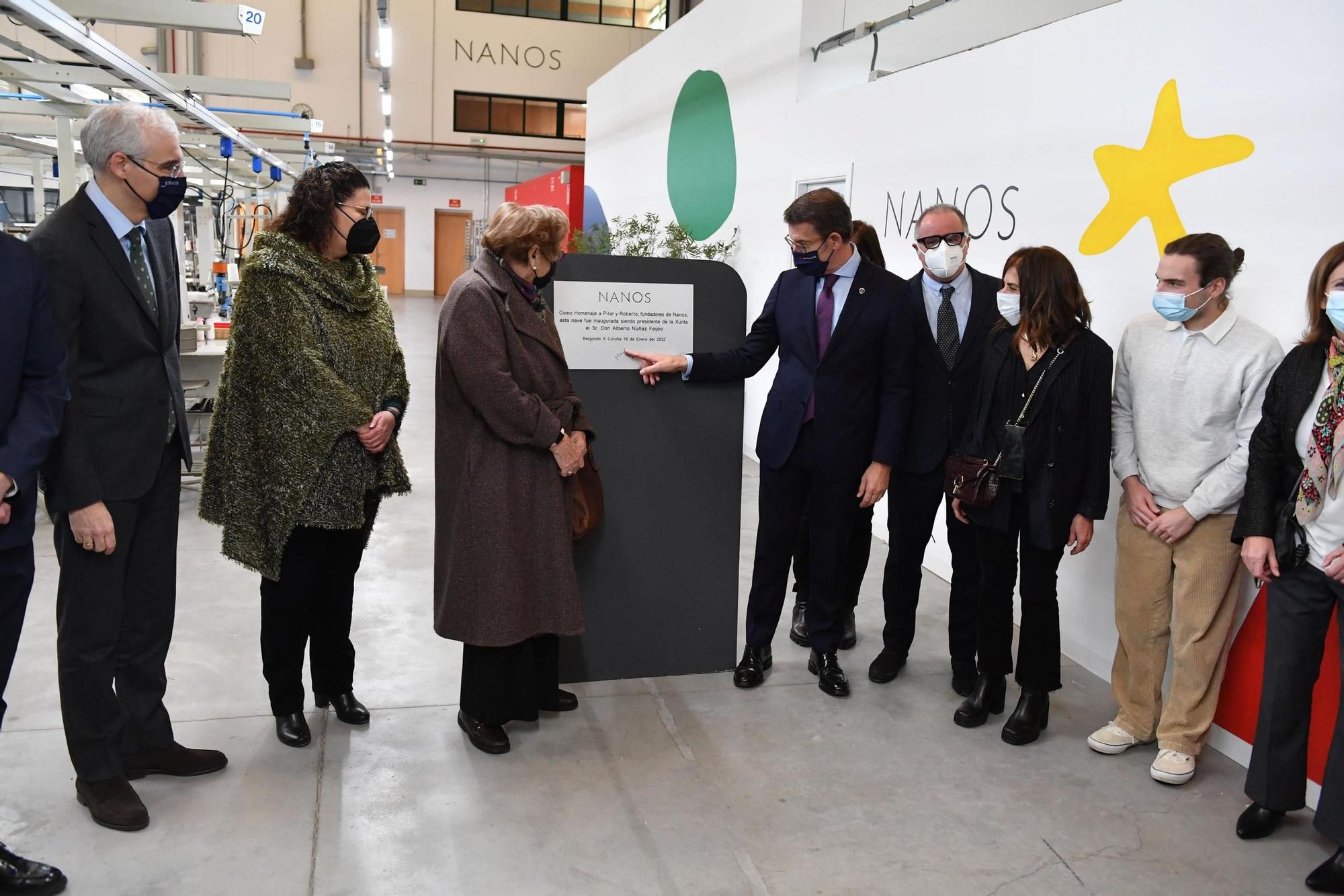 Feijóo visita la nueva fábrica de Nanos en Bergondo