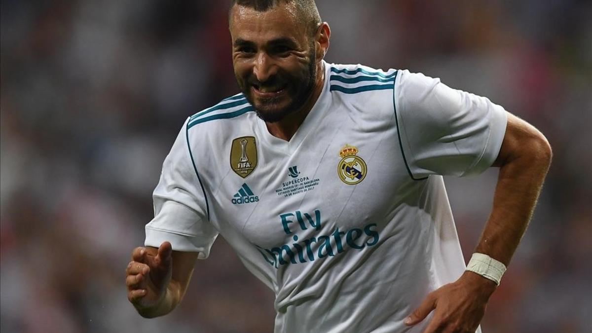 Karim Benzema durante el partido de vuelta de la Supercopa contra el Barça, el pasado 16 de agosto