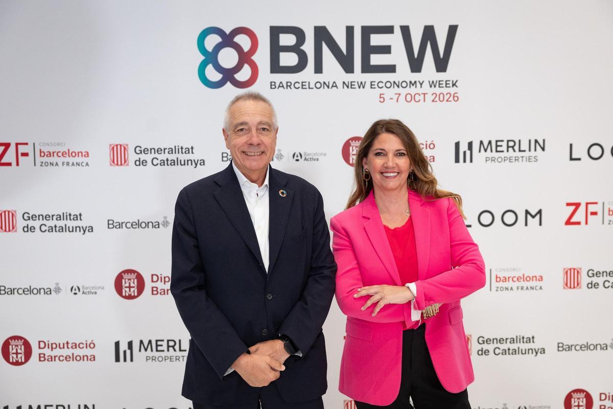 Pere Navarro, presidente ejecutivo del Consorci de la Zona Franca de Barcelona, y Blanca Sorigué, directora general