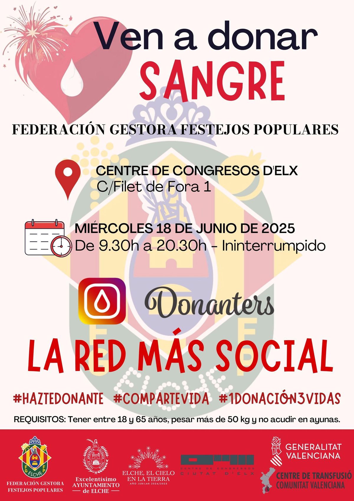 Cartel del evento solidario que impulsa la Federación Gestora de Festejos Populares de Elche