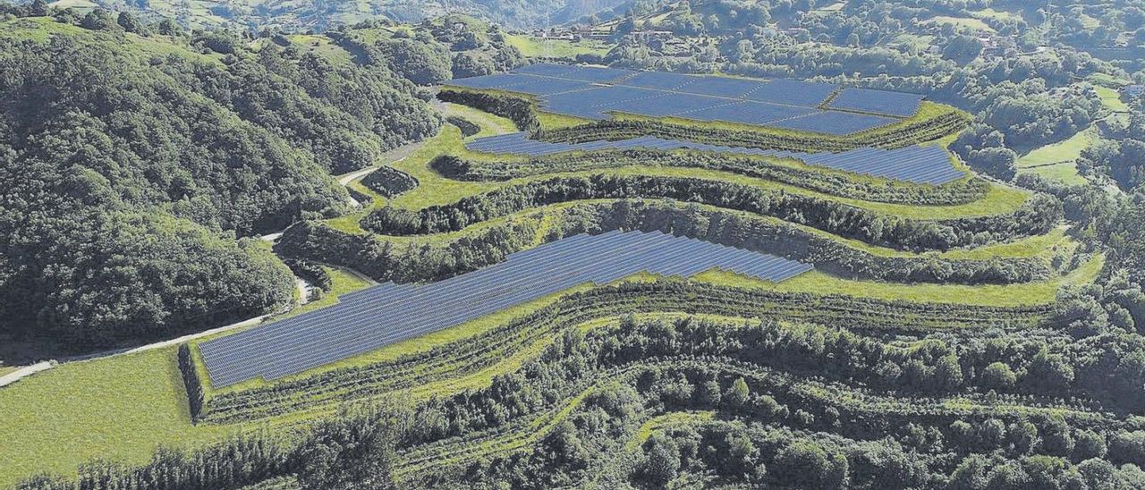 Recreación de la planta solar, en Pumardongo.