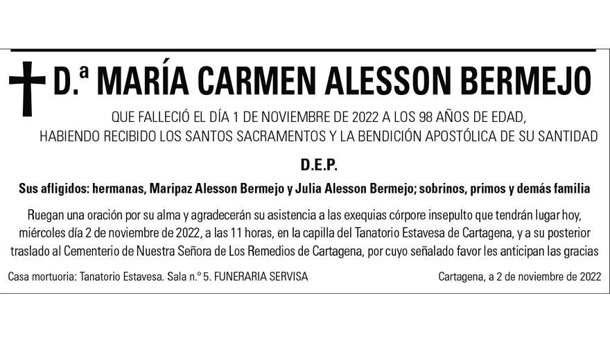 Dª María del Carmen Alesson Bermejo