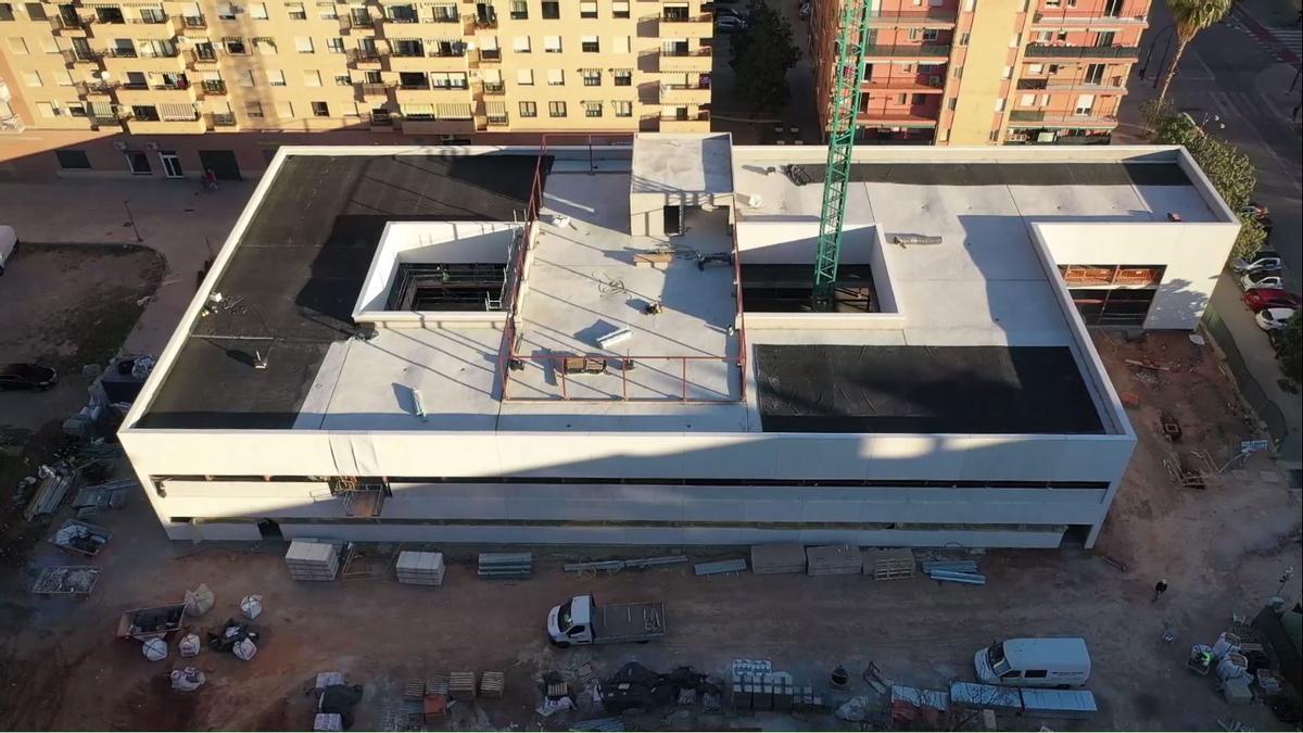 El centro de salud de Malilla, a vista de dron