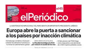 La portada de EL PERIÓDICO del 10 de abril de 2024