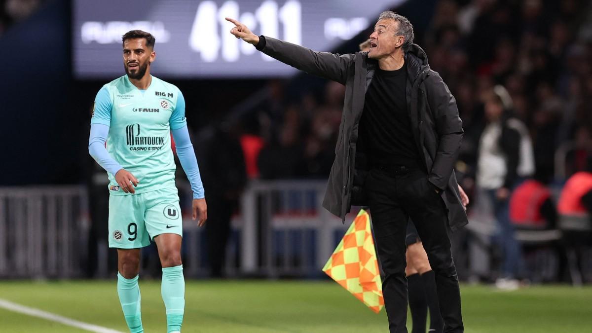 Luis Enrique, durante el partido ante el Montpellier