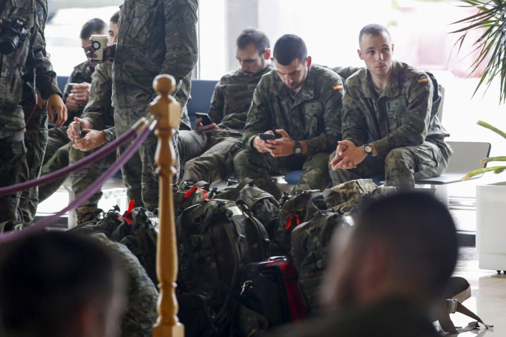 Salida de militares asturianos para Polonia