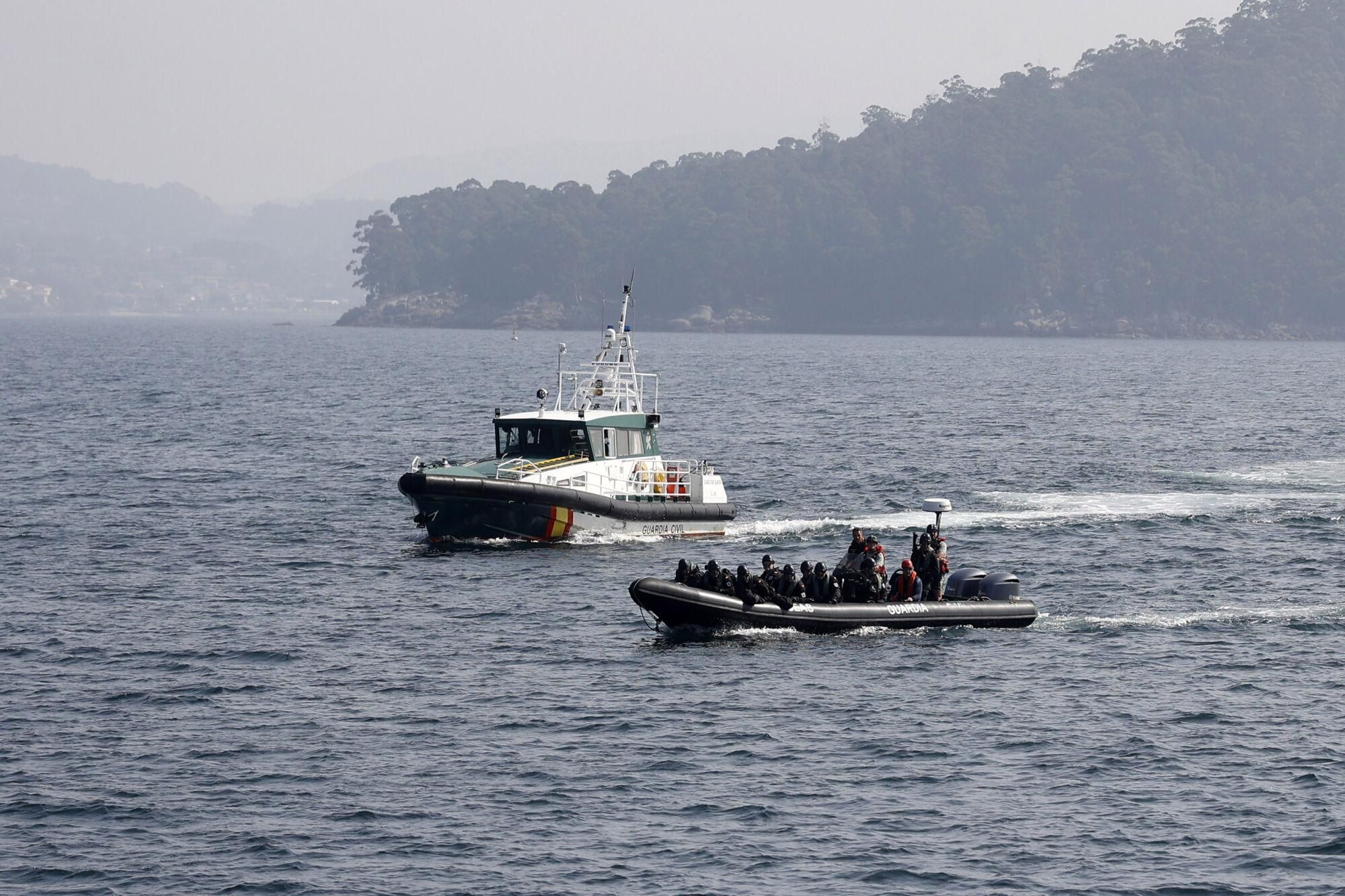 Ensayo de asalto en plena ría de Pontevedra