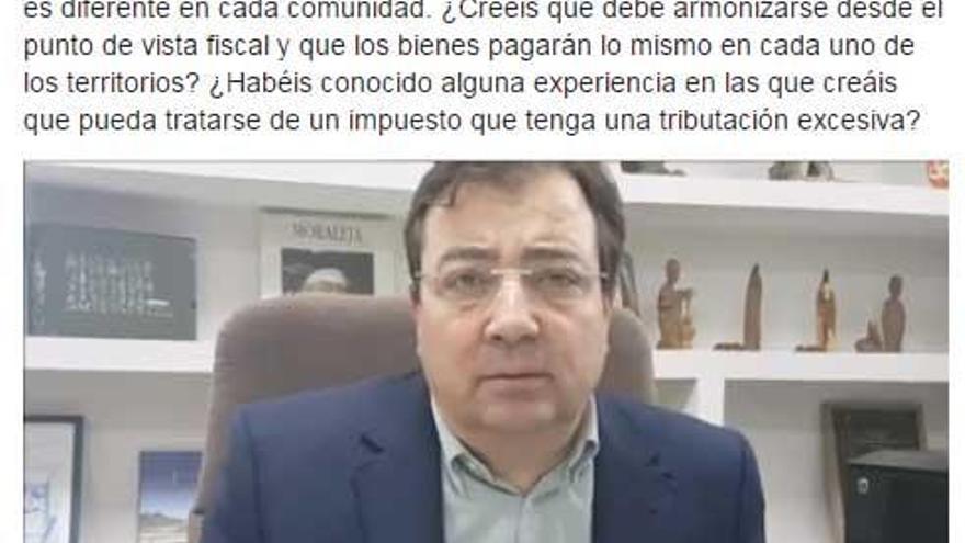 Vara abre en Facebook un debate sobre el impuesto de sucesiones