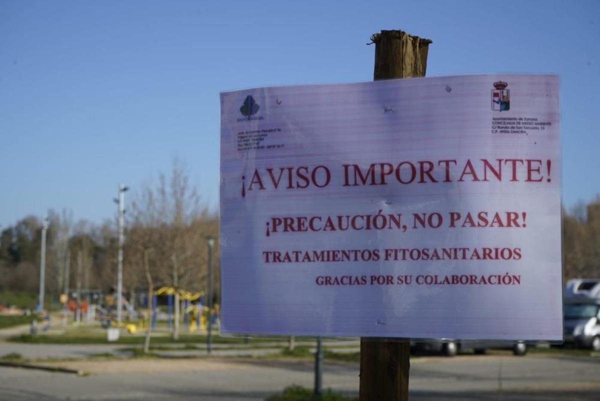 Aviso del tratamiento contra la procesionaria en Valorio en anteriores campañas.