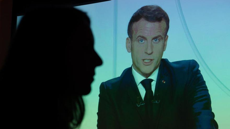 Emmanuel Macron, durante la rueda de prensa.